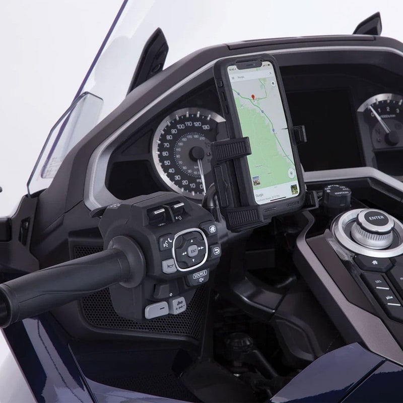 Ciro Goldstrike Smartphone Holder with Black Left Side Accessory Mount for Gold Wing - Image 3